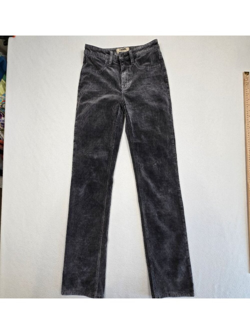 Rock & Roll Denim Bargain Modest Boot Corduroy Pants 26X34 Charcoal Gray